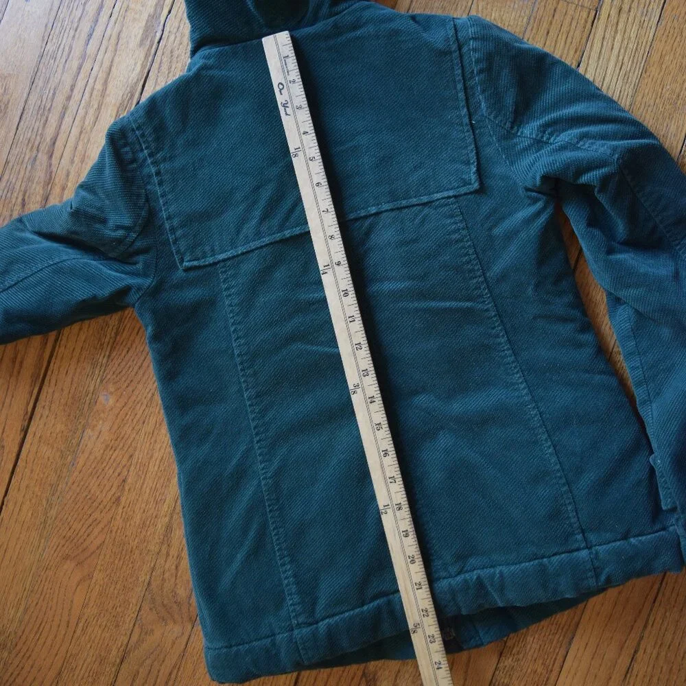 Mossimo Supply Green Corduroy Short Jacket with Heart Quilted Lining, Size Small - Picture 8 of 8